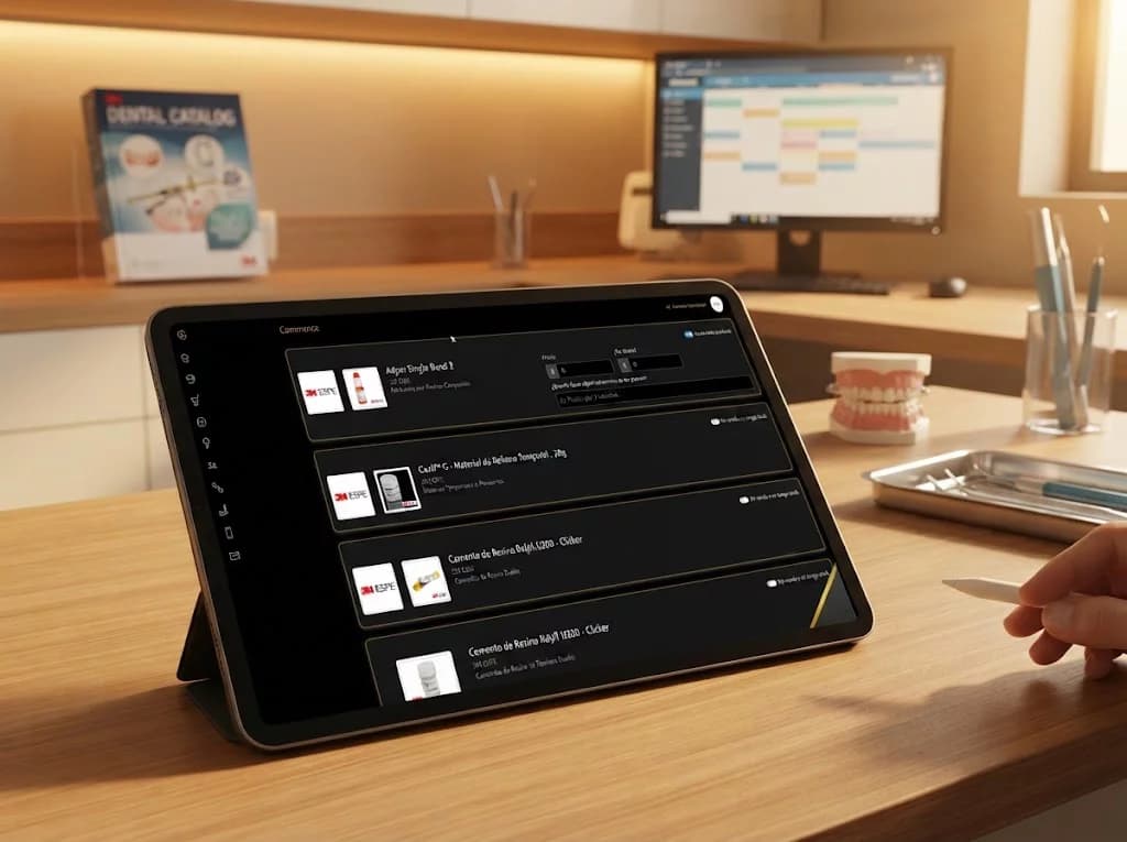 Tablet con el panel de Todo-Odonto donde los proveedores activan los productos del fabricante