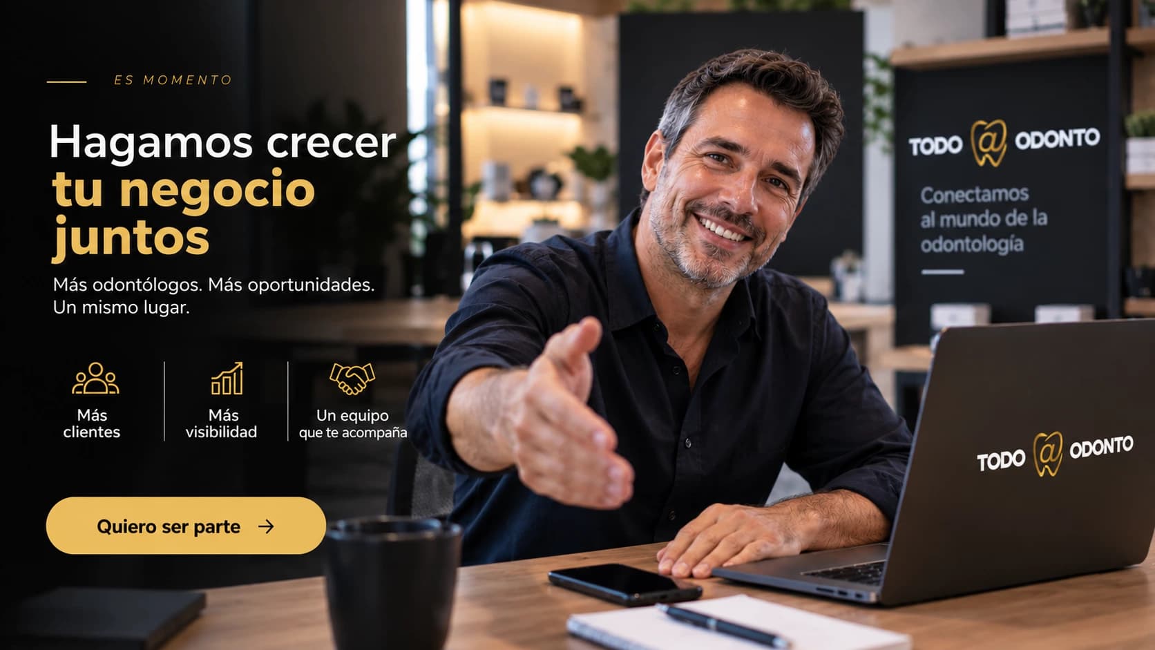 Hagamos crecer tu negocio juntos. Más odontólogos, más oportunidades, un mismo lugar.
